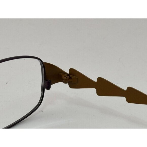 Fusion - 52-16-135 F144 C2 Brown Triangle Rectangle Glasses Frames - Picture 7 of 9